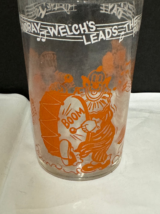 Howdy Doody Hey Kids! Parade Orange Welch's Glass Vintage