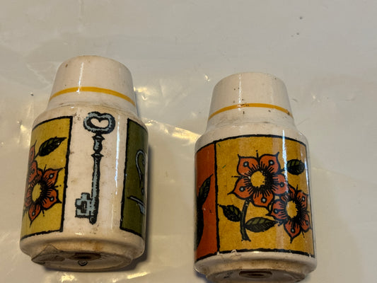 Holt & Howard Floral Ceramic Salt N Pepper Shakers 1964 Vintage