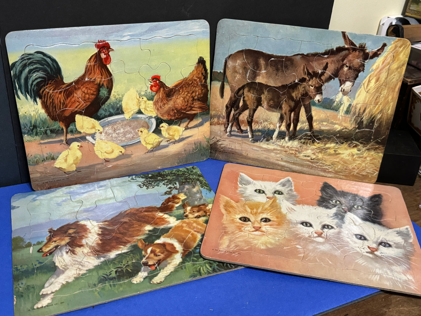 Animal Puzzles Platt and Munk Co Inc. Tray Puzzles (Lot of 4) - VINTAGE