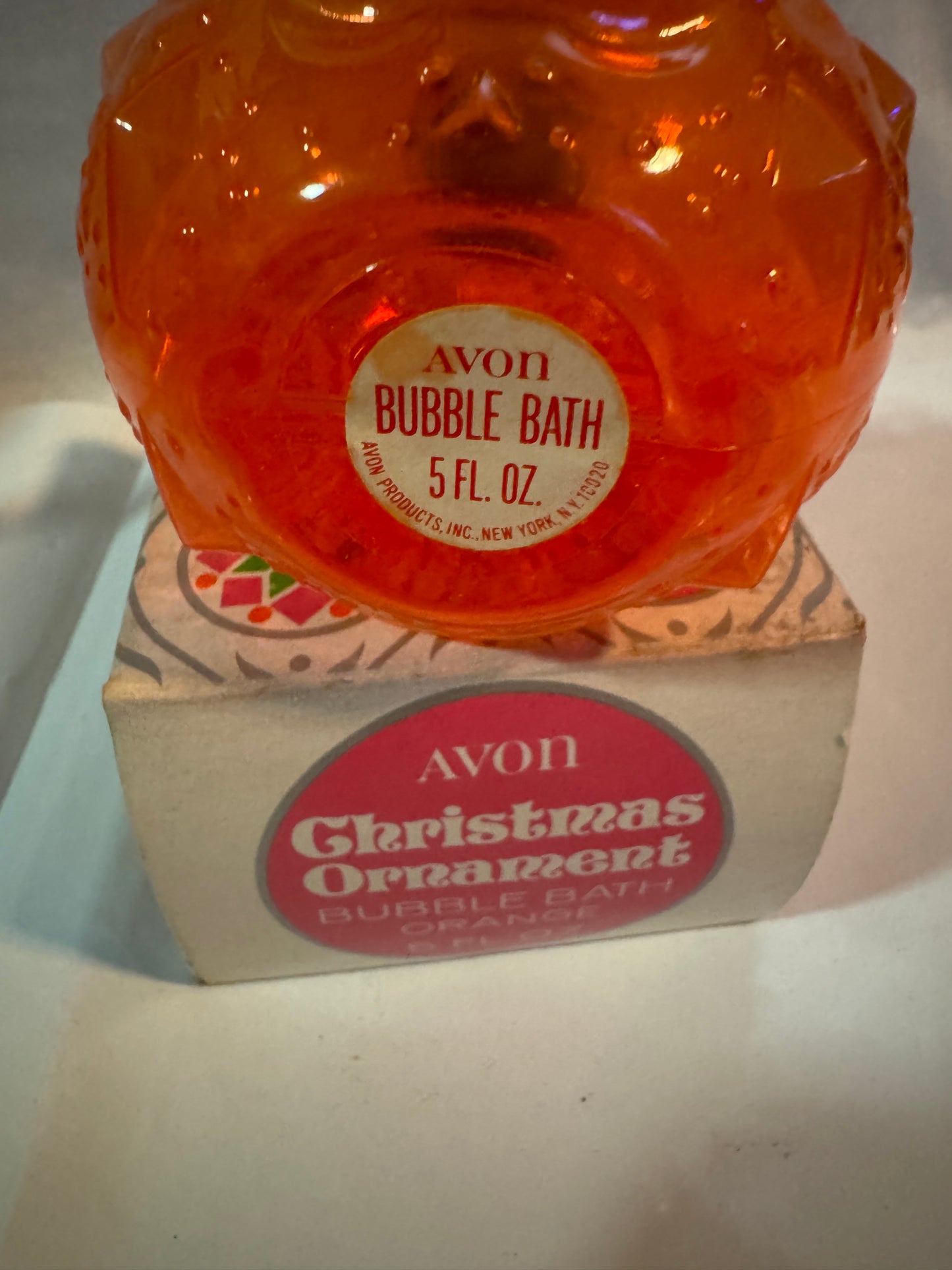 Avon Plastic Christmas Ornaments (set of 2) Bulb EMPTY Vintage