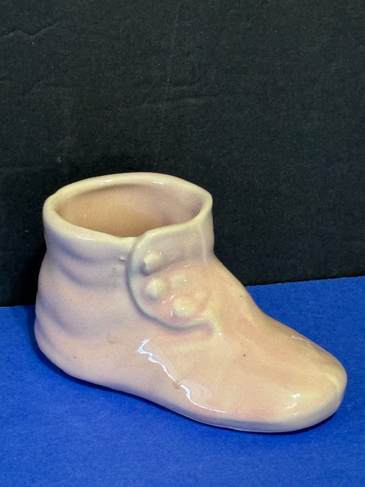 Miniature Porcelain Pink Baby Booties - VINTAGE