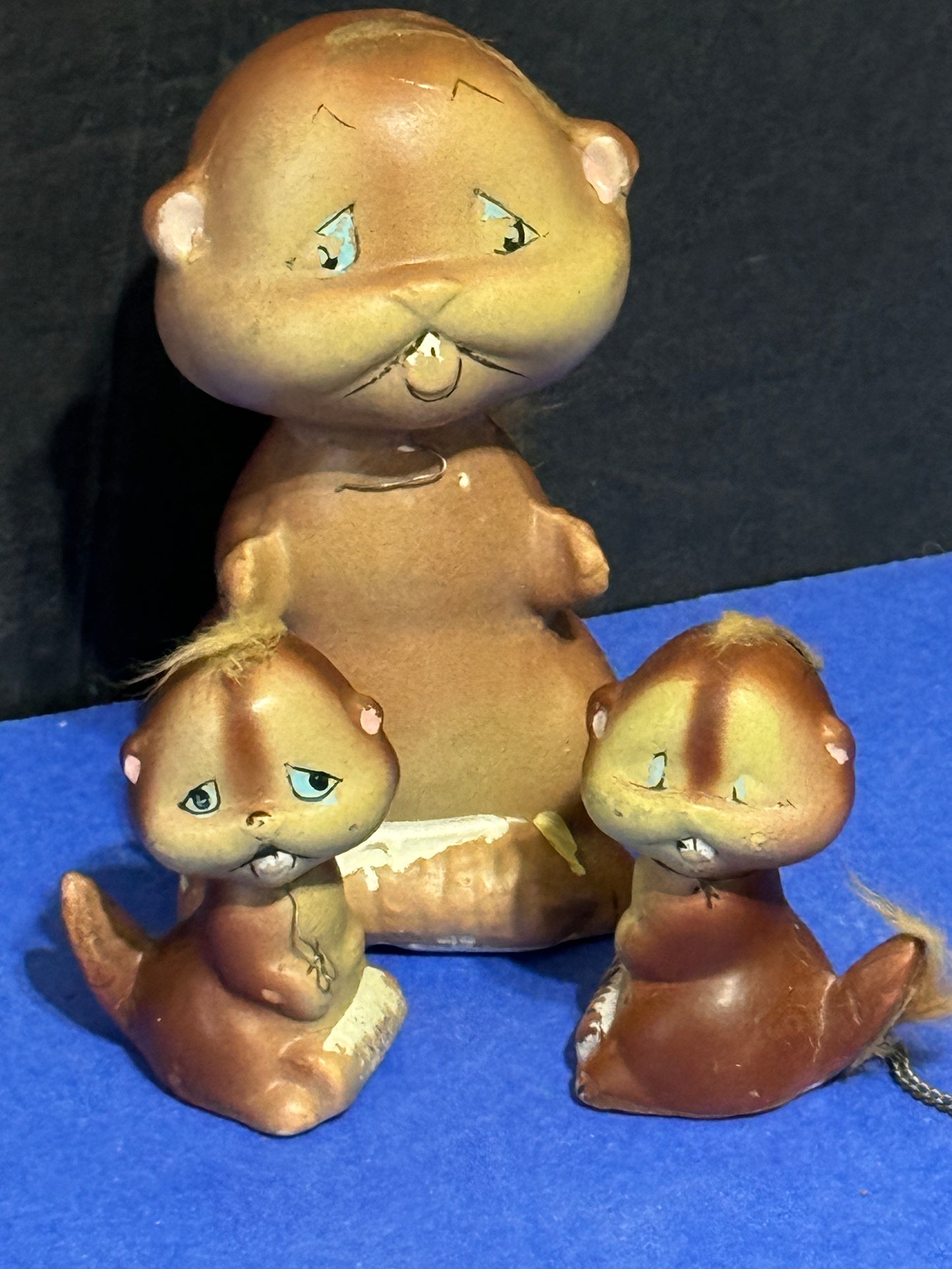 Beaver Family Statues (set of 3) 50s Enesco - VINTAGE