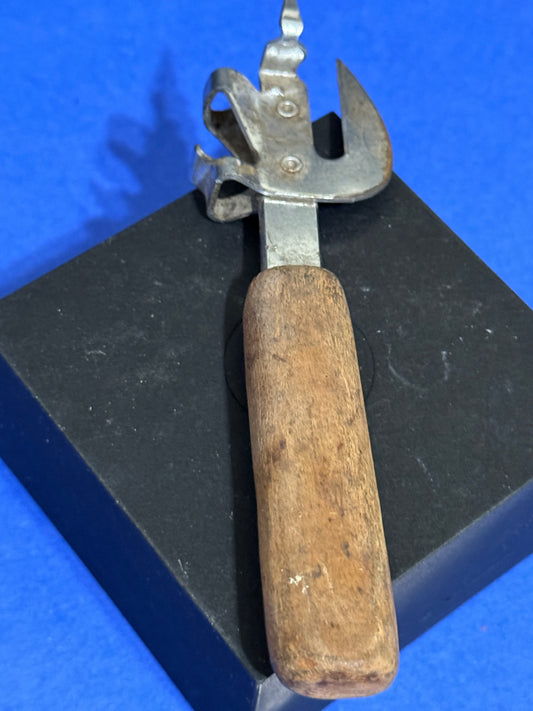 Can Opener with Wooden Handle - Vintage