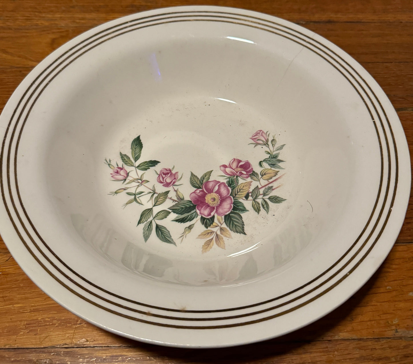 Bread and Butter Plate with Roses 32K Gold Rimmed Royal China