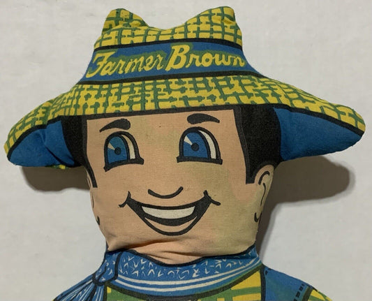 Brown's Chicken Cloth Advertising Rag Doll Farmer Brown Fried Chicken Man