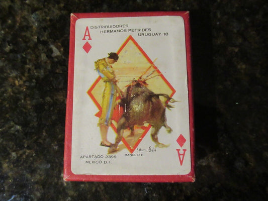 Hermanos Petrides Uruguay Mexico Bullfighter Playing Cards Complete Vintage