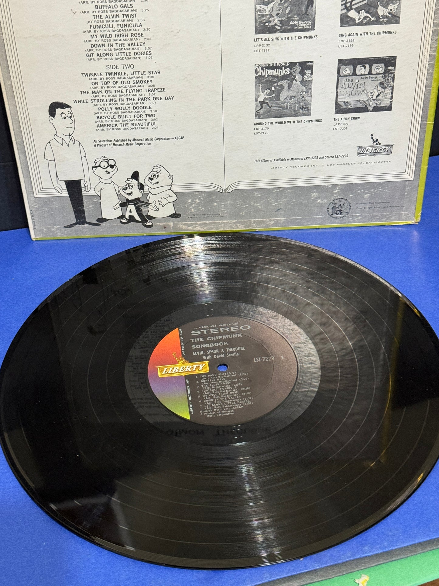 The Chipmunks "Song Book" Liberty Mono LP 1960s - VINTAGE