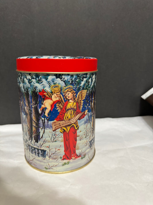 Christmas Angel and Cherub Tin (Empty)