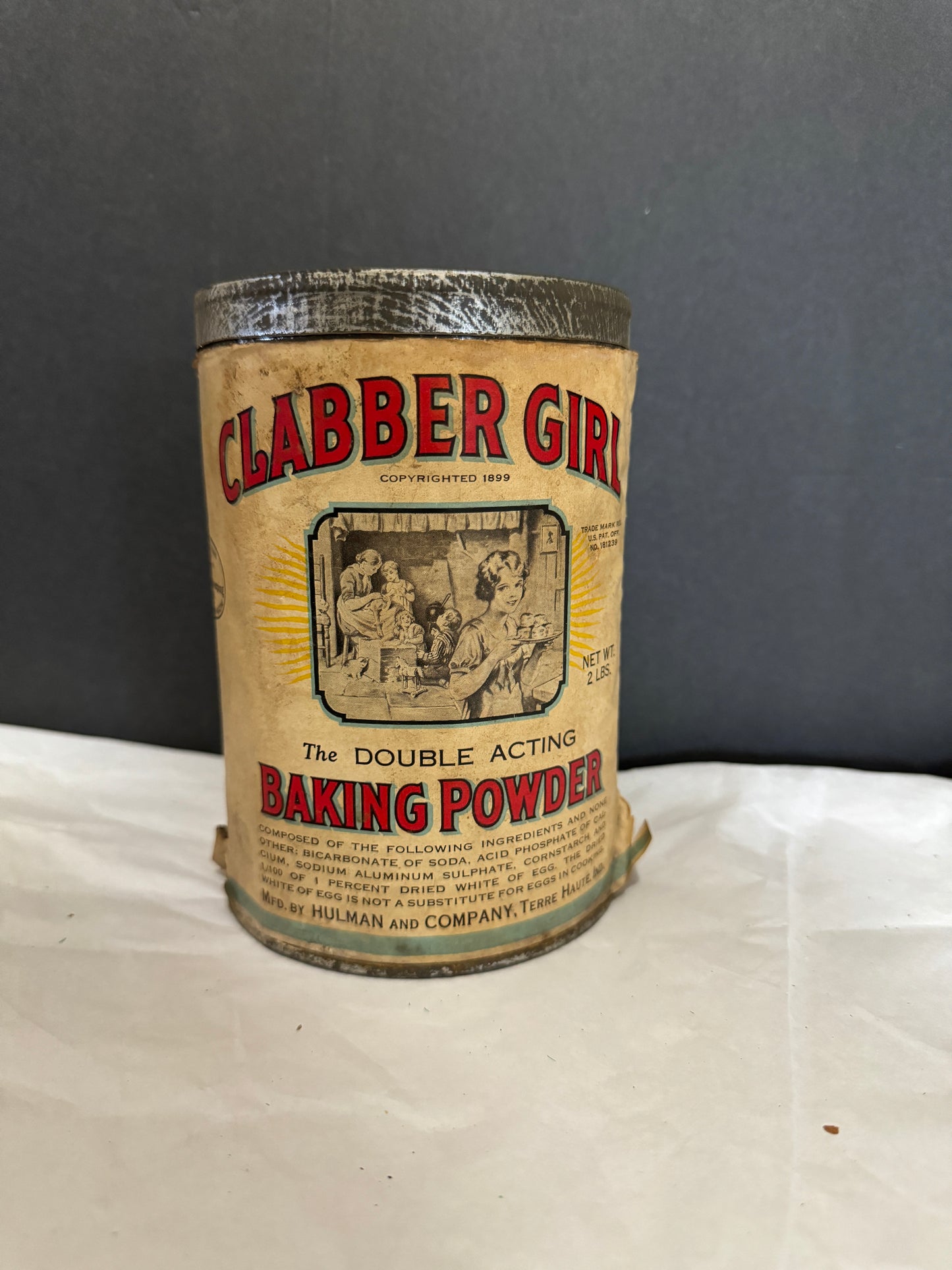 Clabber Girl Baking Powder 2lb Tin VINTAGE