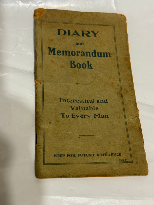 Diary and Memorandum Book - 1911 Vintage