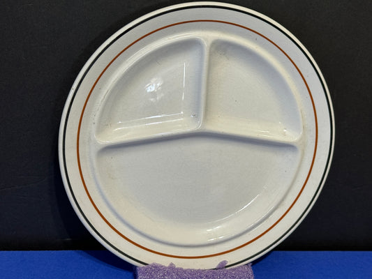 Divided Plate 10.5  inch China Wallace China (set of 3) - VINTAGE