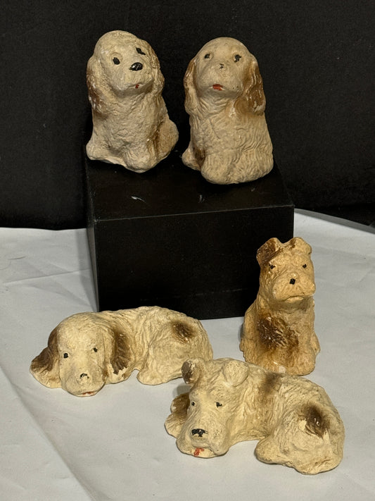 Chalk ware Dogs Cocker Spaniel and Terrier - You Pick! - Vintage