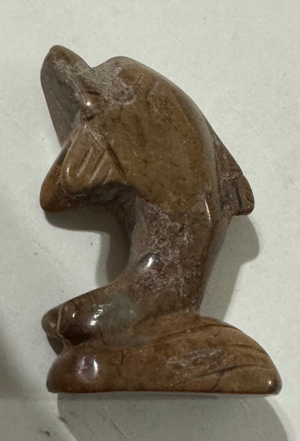 Hand Carved Jasper Dolphin Totem