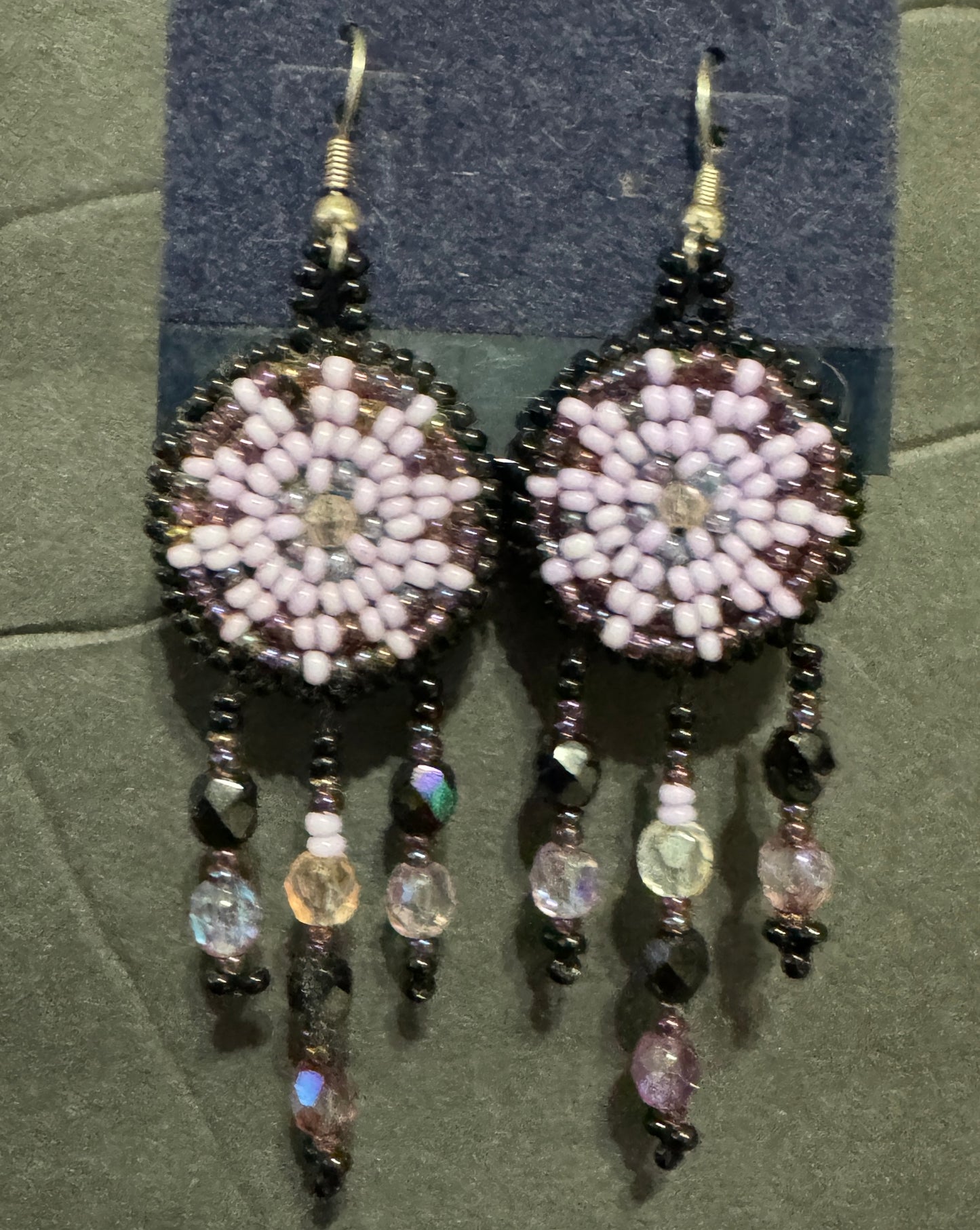 Dream Catcher Earrings.  Purple/Lavender Native Design