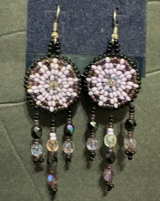 Dream Catcher Earrings.  Purple/Lavender Native Design