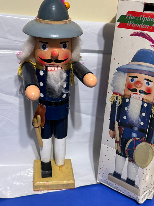 Drummer Nutcracker 15" Christmas Decor Drumsticks - '87 VINTAGE