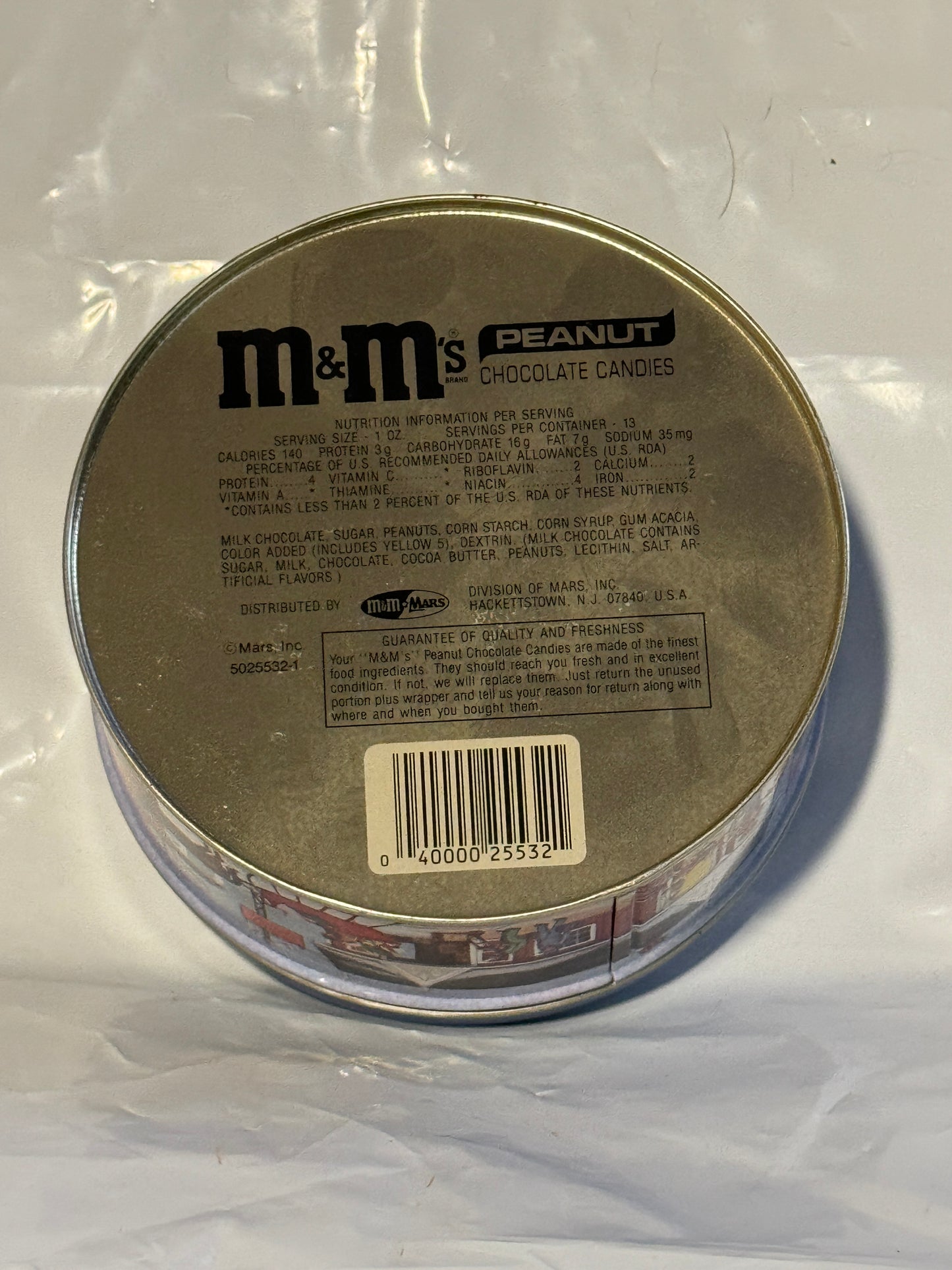 Peanut M&Ms Tin Round Vintage