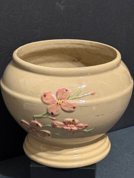 Flowered Pottery Robinson Ransbottom Vase - VINTAGE