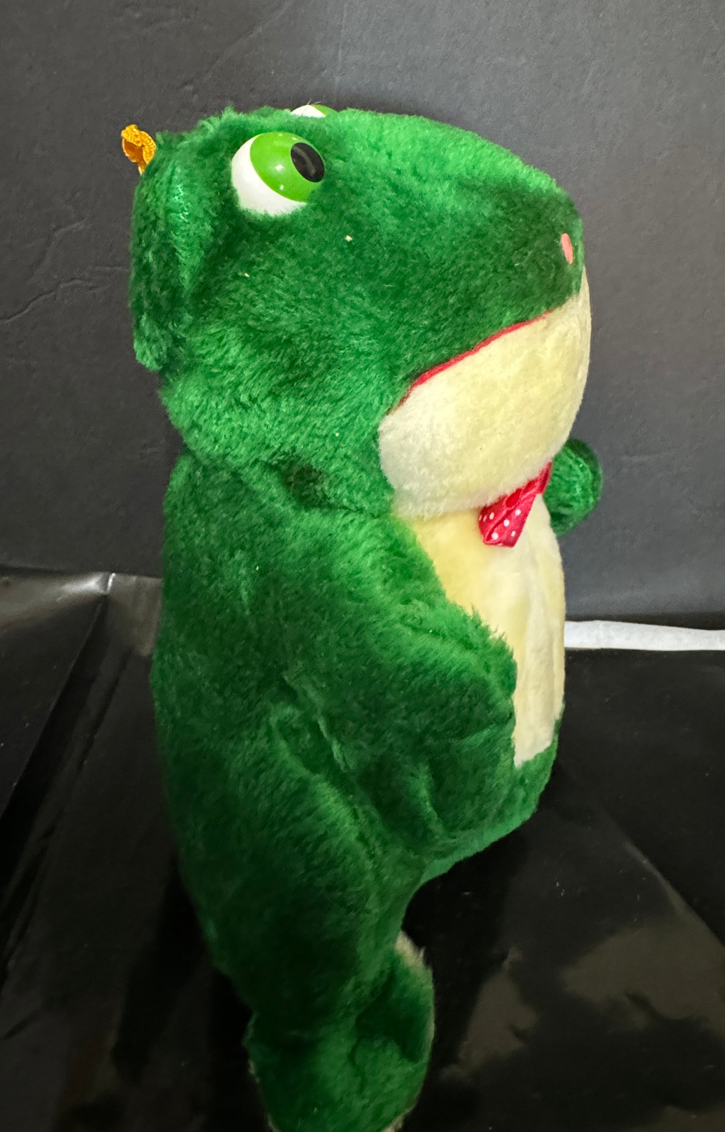 Frog with Red Bow Tie - Green 10" Plush VINTAGE