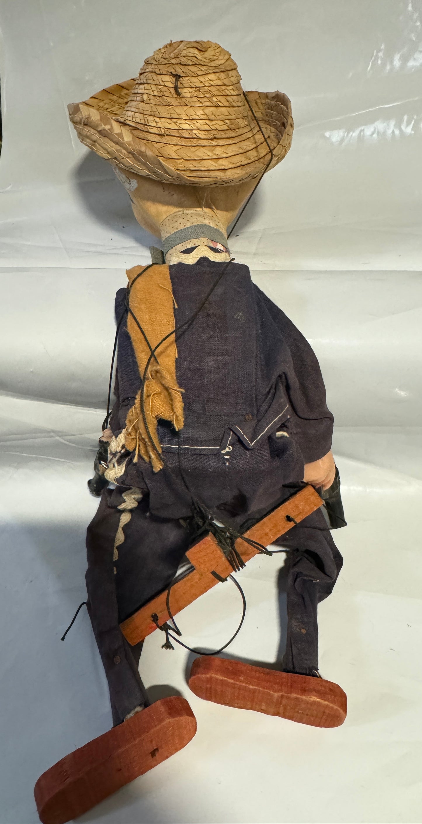 Mexican Bandito Gun Toting Bandit Puppet Marionette Vintage