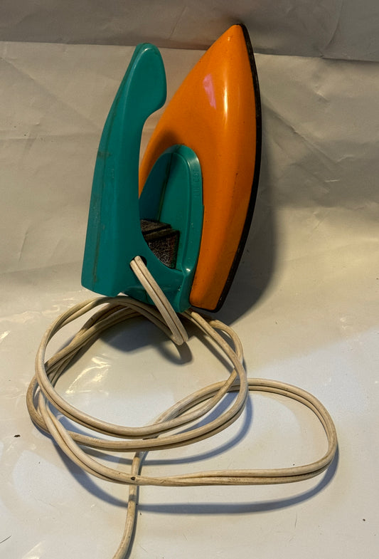 Wolverine Electric Mini Iron Blue and Orange 1950s Vintage