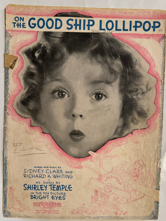 On The Good Ship Lollipop from Fox Picture Bright Eyes - Sheet Music