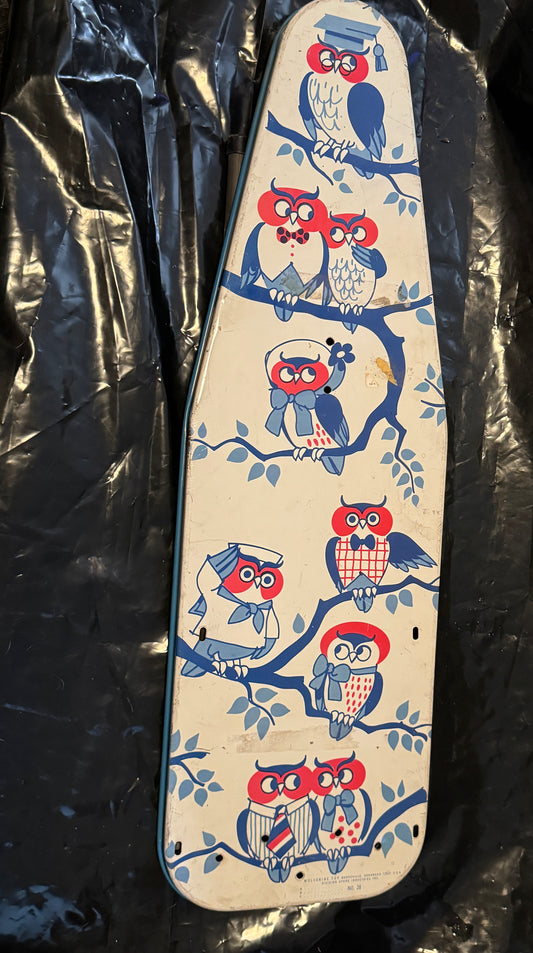 Wolverine, Children's Ironing Board Red and Blue Owls 60s Vintage