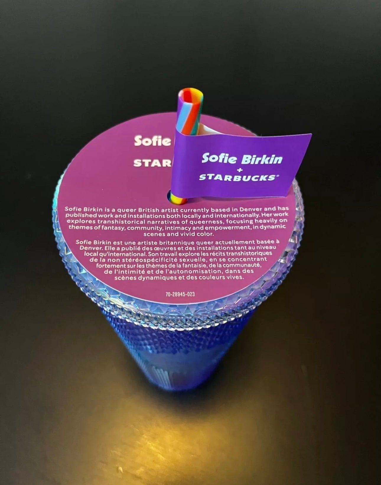 Starbucks Sofie Birkin Pride 2024 Rainbow Bling Venti Studded Cold Cup Tumbler