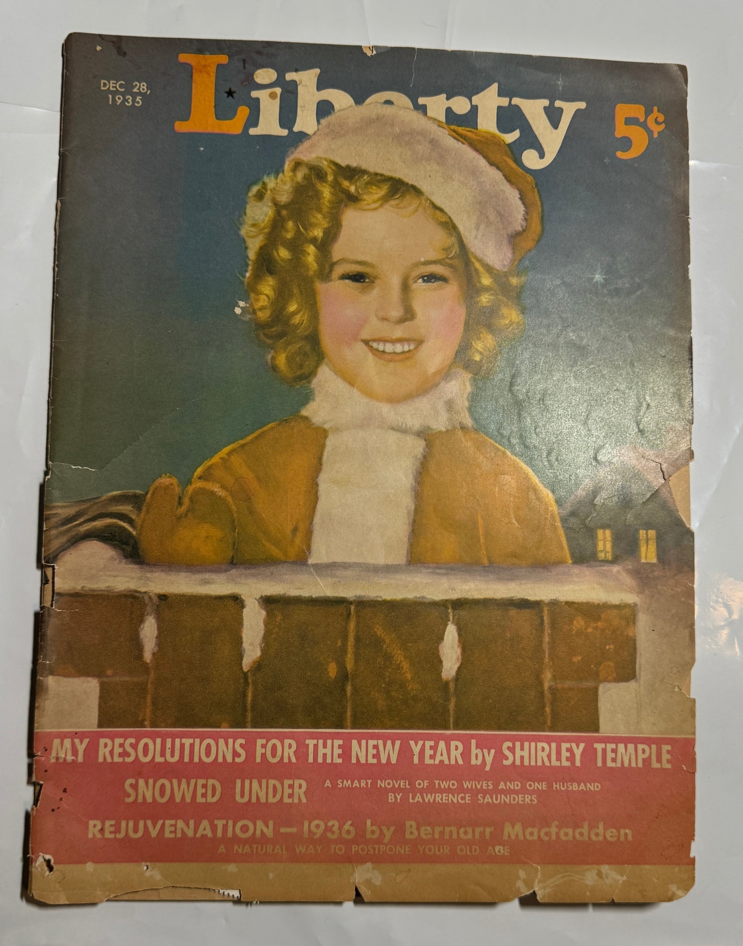 Shirley Temple Christmas Cover & Story-Pulp Fiction Liberty 12/28/1935