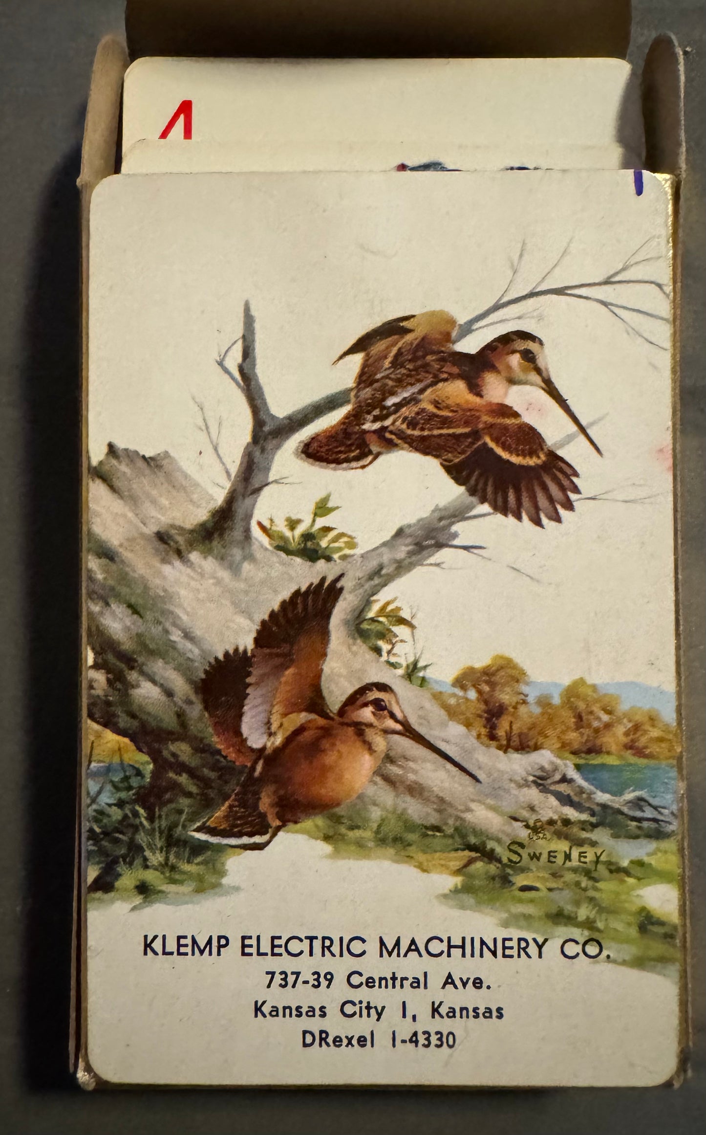 Brown & Bigelow Sandpiper Bird Playing Cards - Vintage