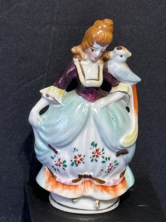 Victorian Girl with Bird Vintage Occupied Japan Porcelain