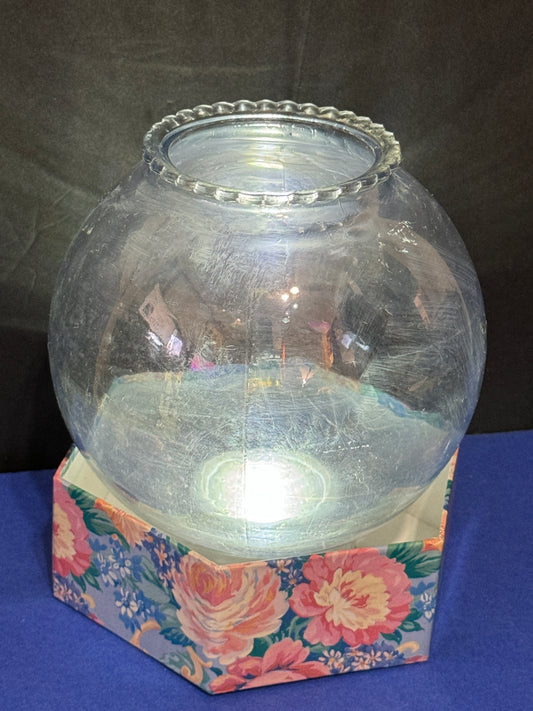 Beautiful Glass Bowl Vase with Iridescent finish - Vintage