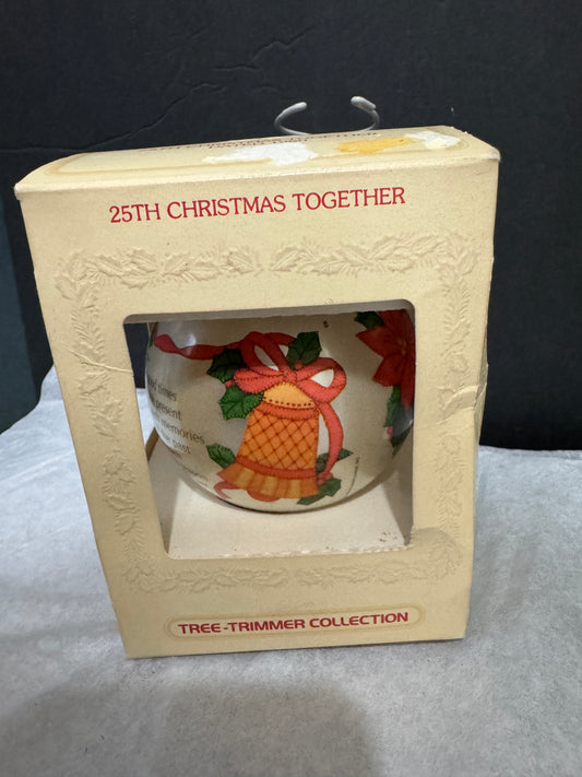 Hallmark Keepsake Ornament Glass BALL 1980 25th Christmas Together