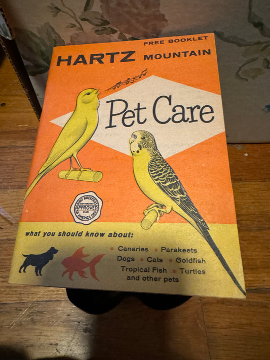 Hartz Mountain Pet Care Booklet Vintage 1930s Mountain Pet Care