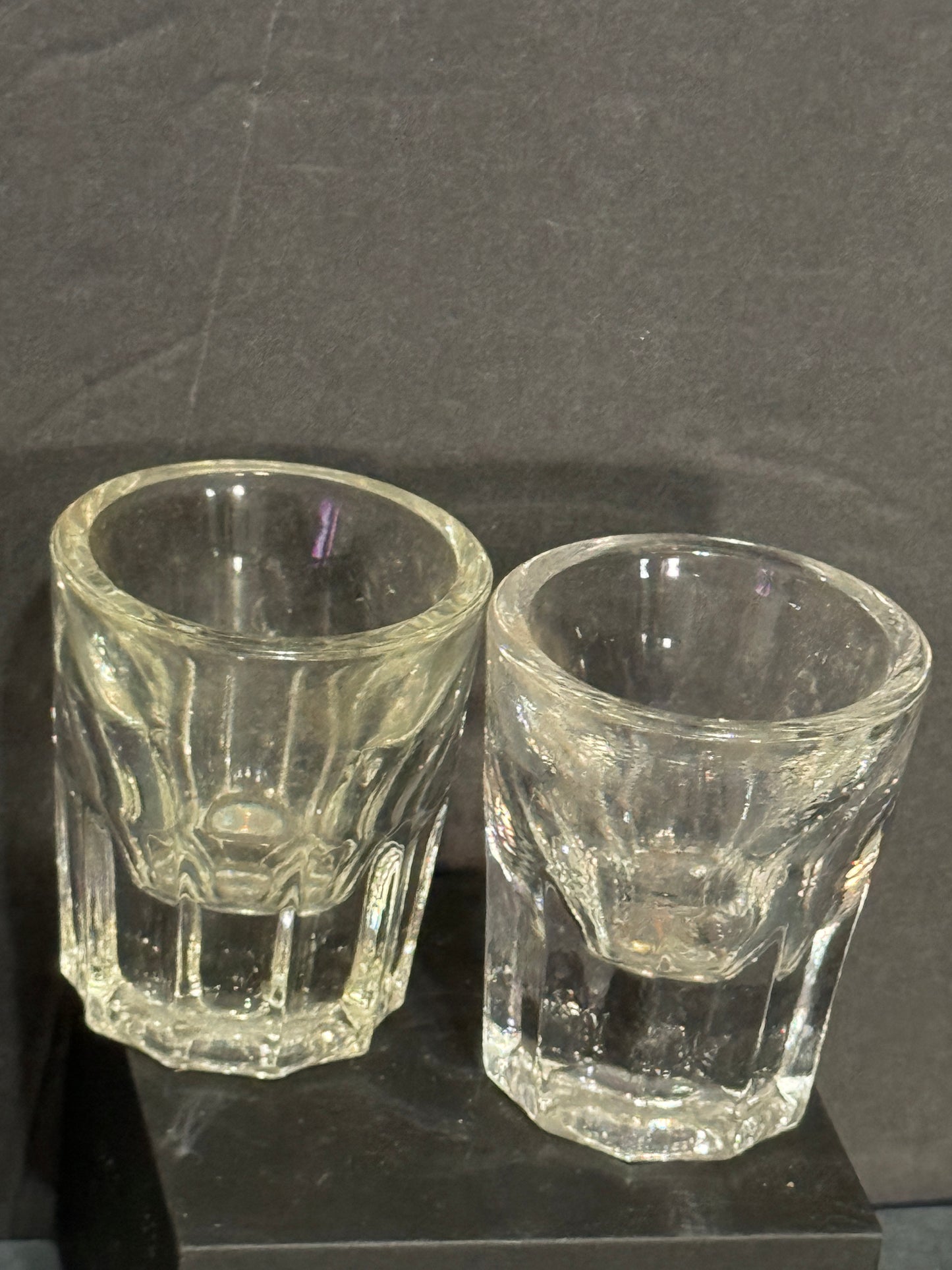 Heavy Glass Shot Glasses (Lot of 2) - Vintage