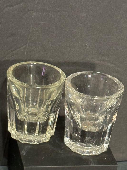 Heavy Glass Shot Glasses (Lot of 2) - Vintage