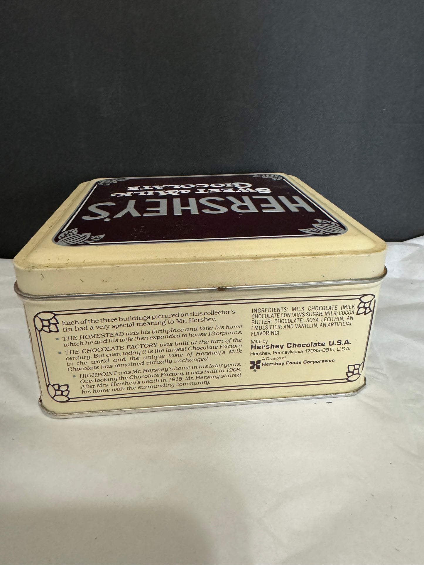 Hersheys 1990 Chocolate Tin 1912 Repr.  1st Ed. Signed VINTAGE