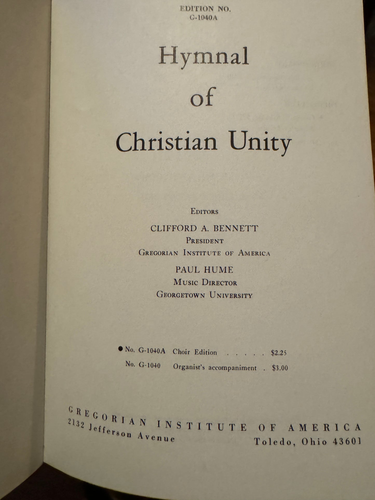 Hymnal of Christian Unity