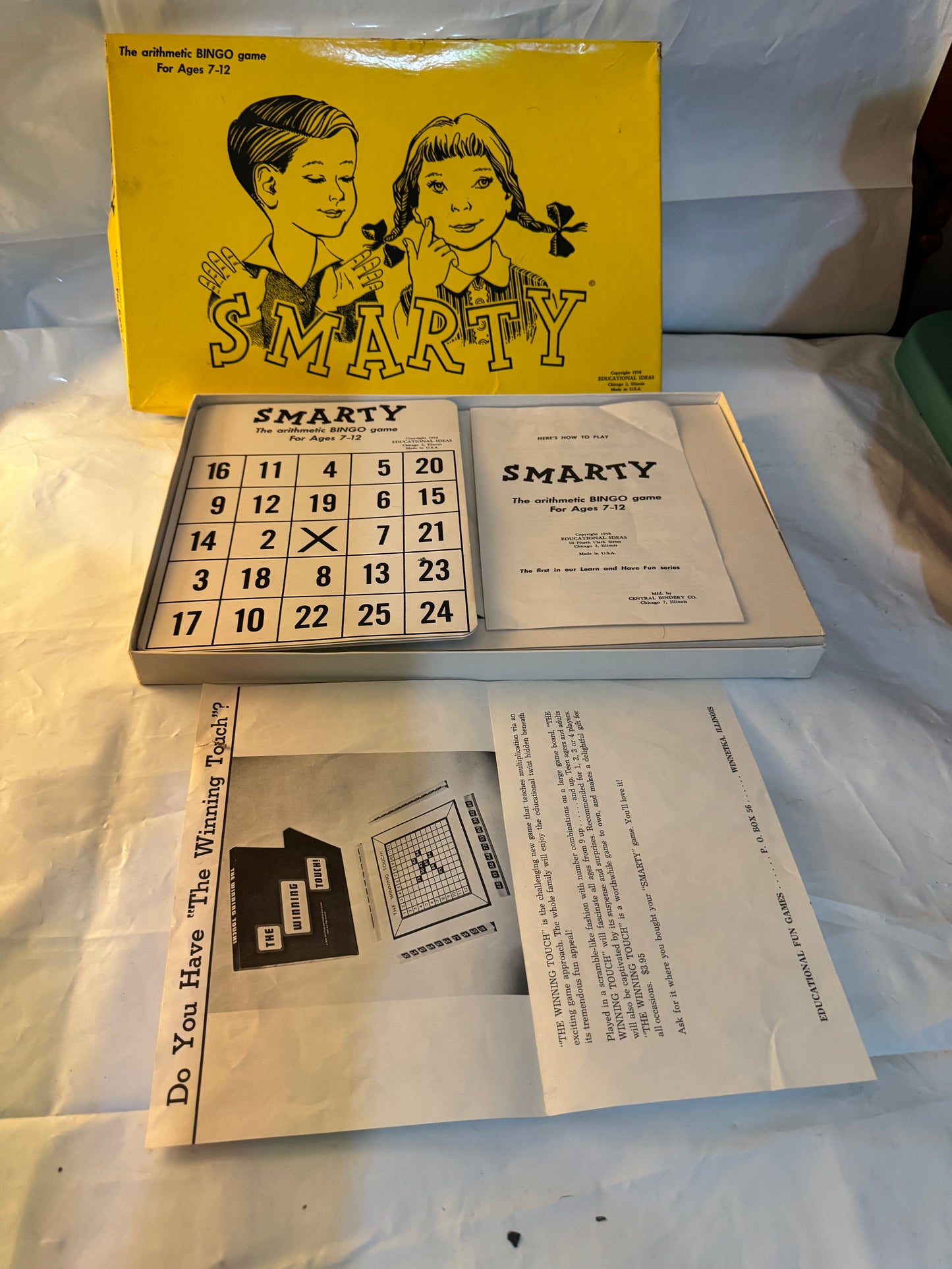 Smarty Arithmetic Bingo Vintage Game 1958