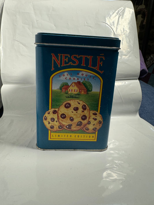 Teal Nestle Toll House Original Chocolate Chip Cookie Collectible Tin Vintage