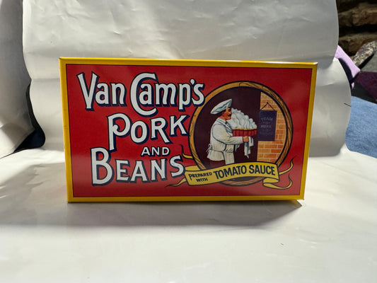 Van Camp's Pork & Beans Recipe Tin 1986 Vintage