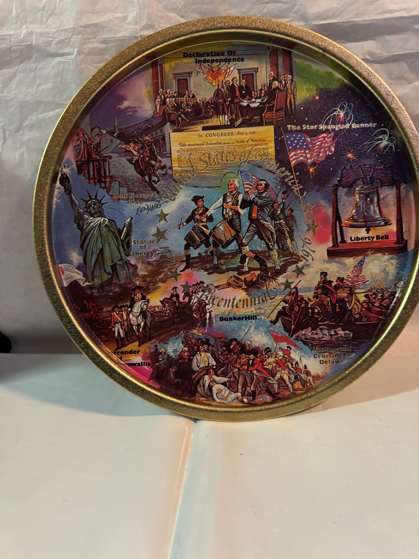 Bicentennial Commemorative Tray Historical - Ken Haag Vintage