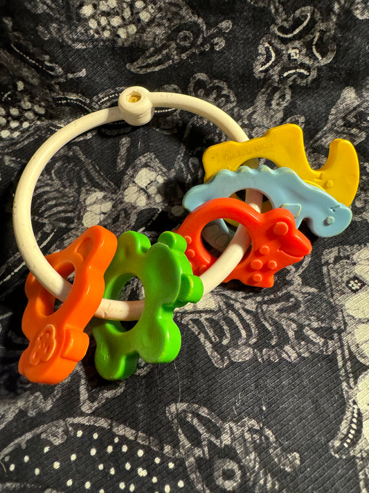 Fisher Price Animal Ring, Rattle and Teether Baby Toy #430 Vintage 1976