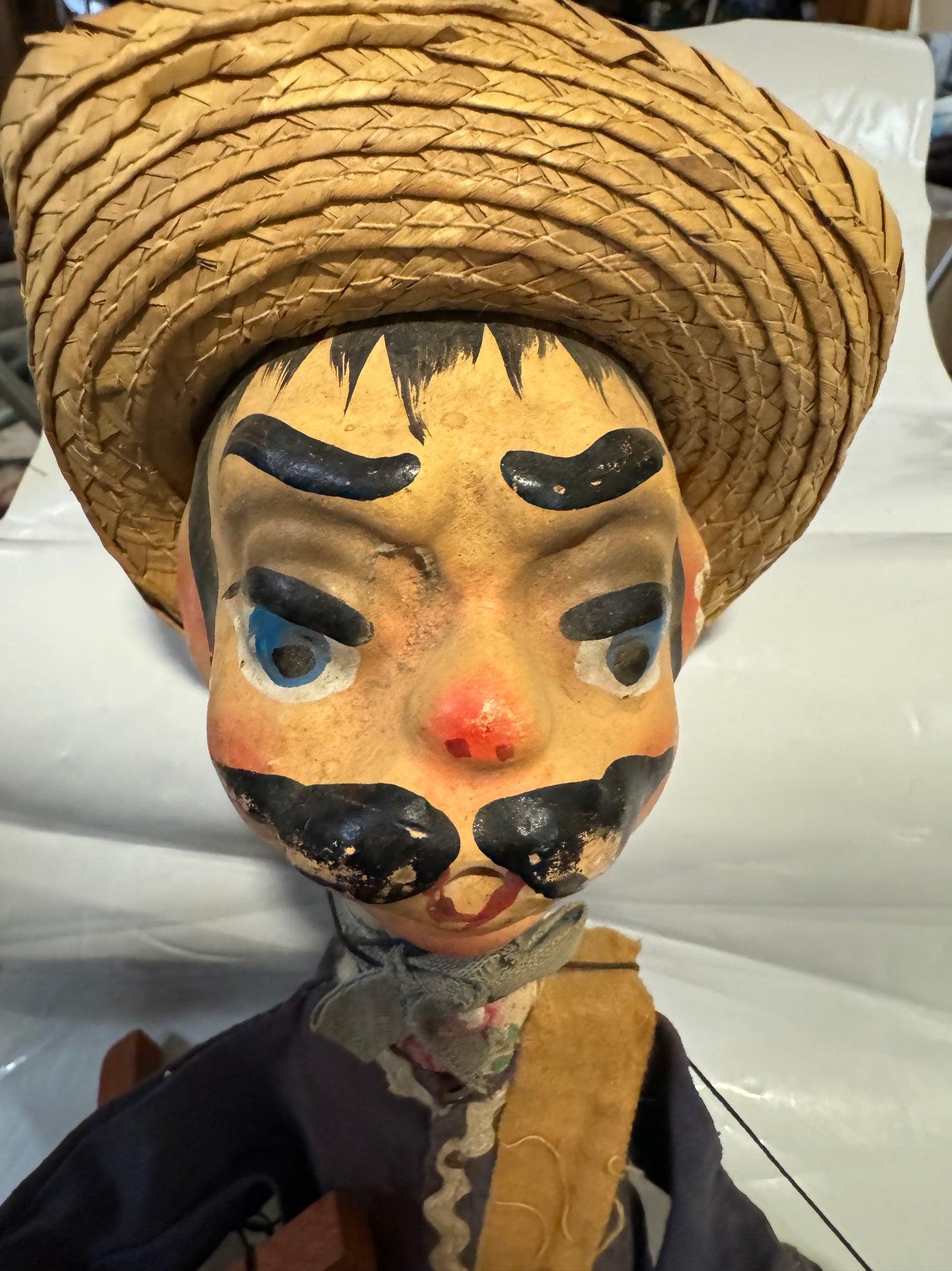 Mexican Bandito Gun Toting Bandit Puppet Marionette Vintage