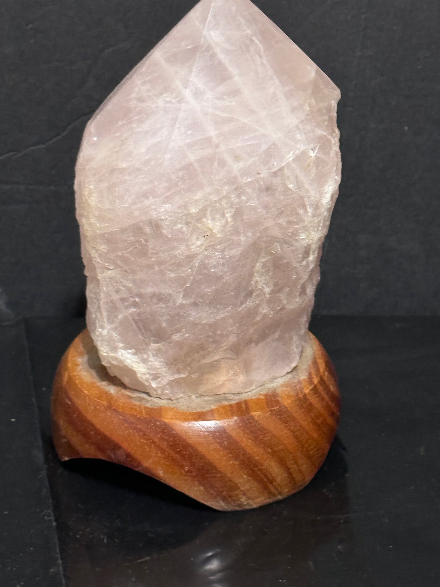 Rose Quartz Polished Point Top Lamp Light No Cord