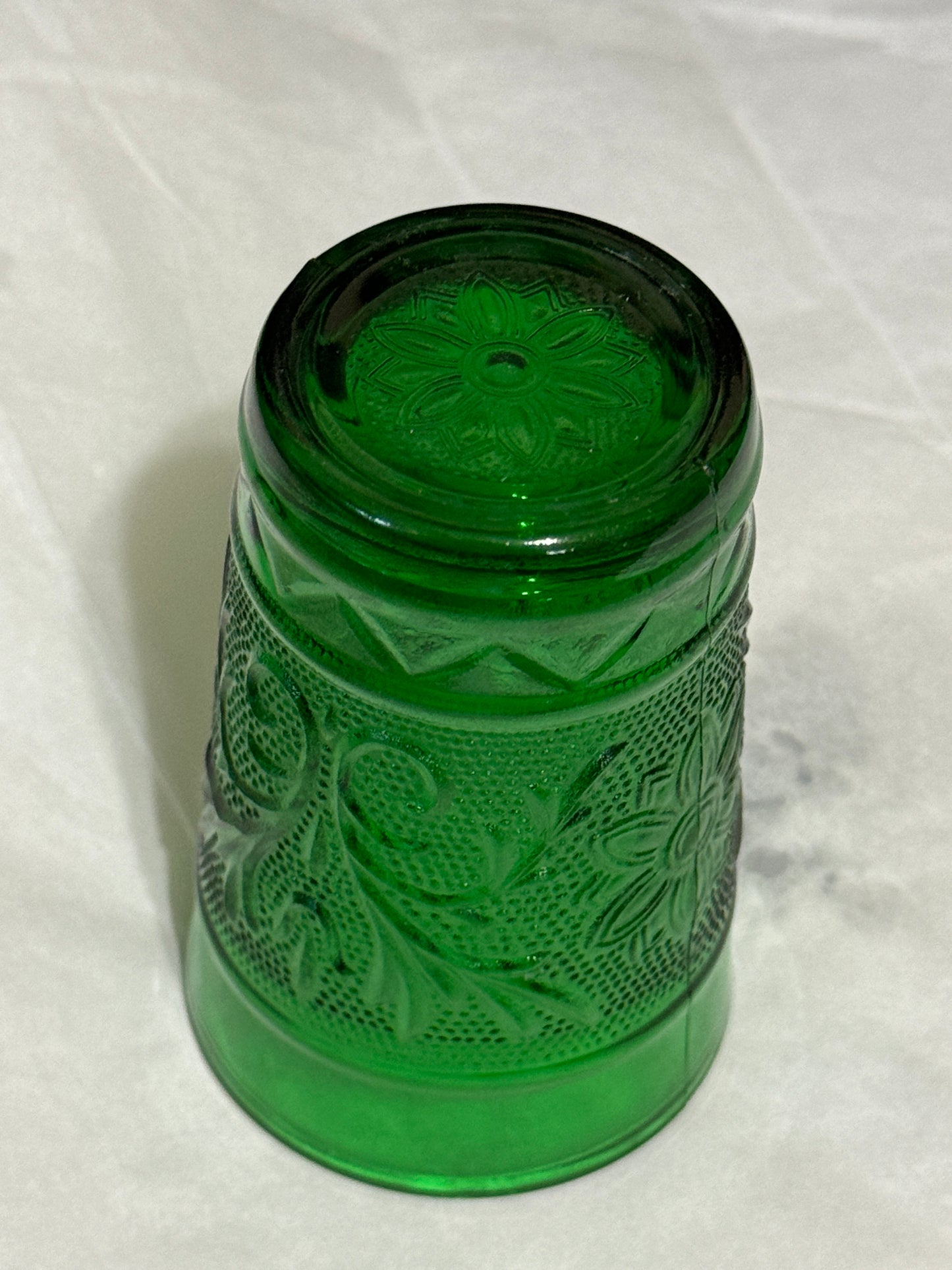 Anchor Hocking Forest Green Juice Glass Vintage