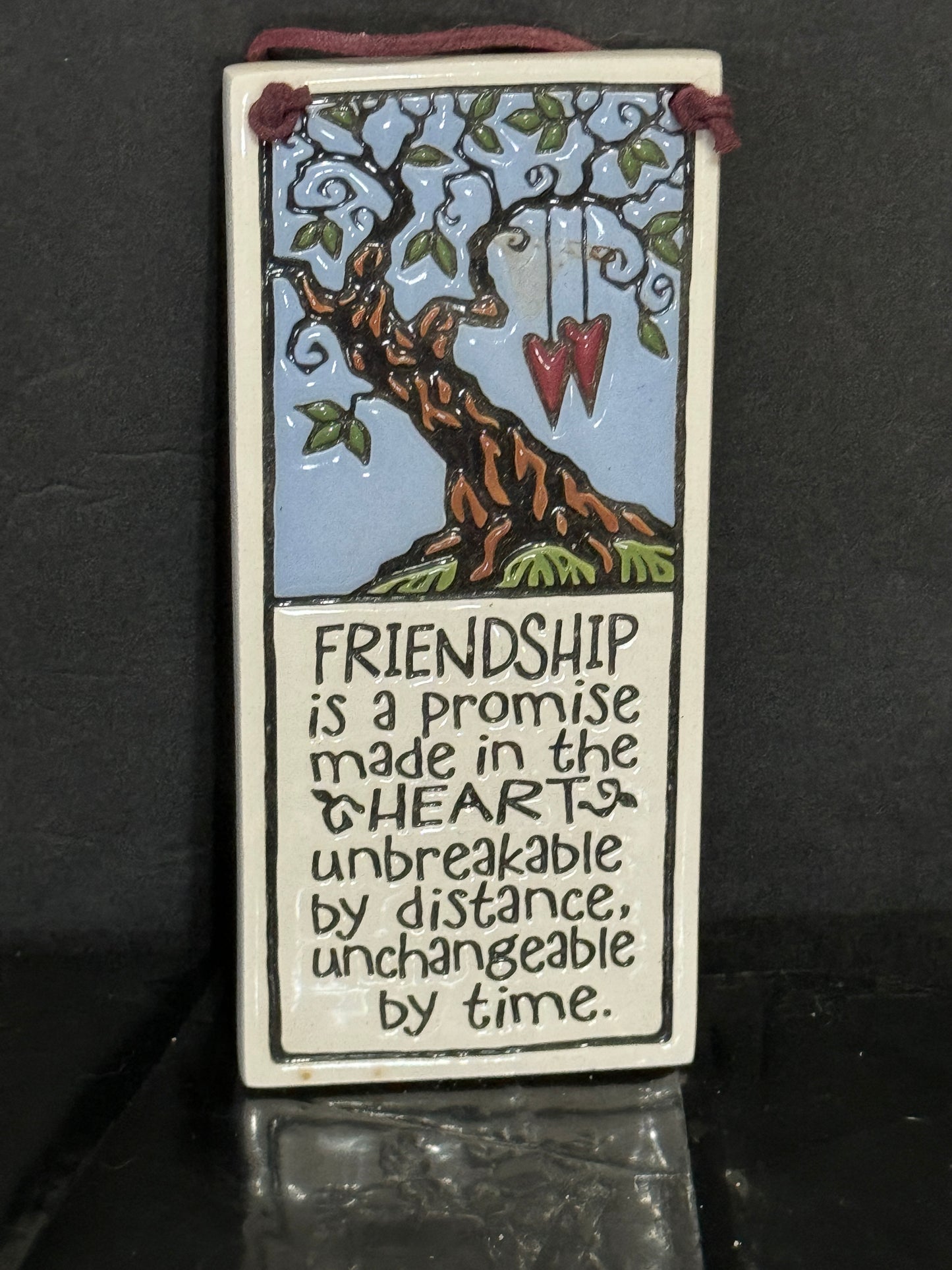 Spooner Creek Home Decor Clay Wall Plaque FRIENDSHIP IS A PROMISE Decorative Art