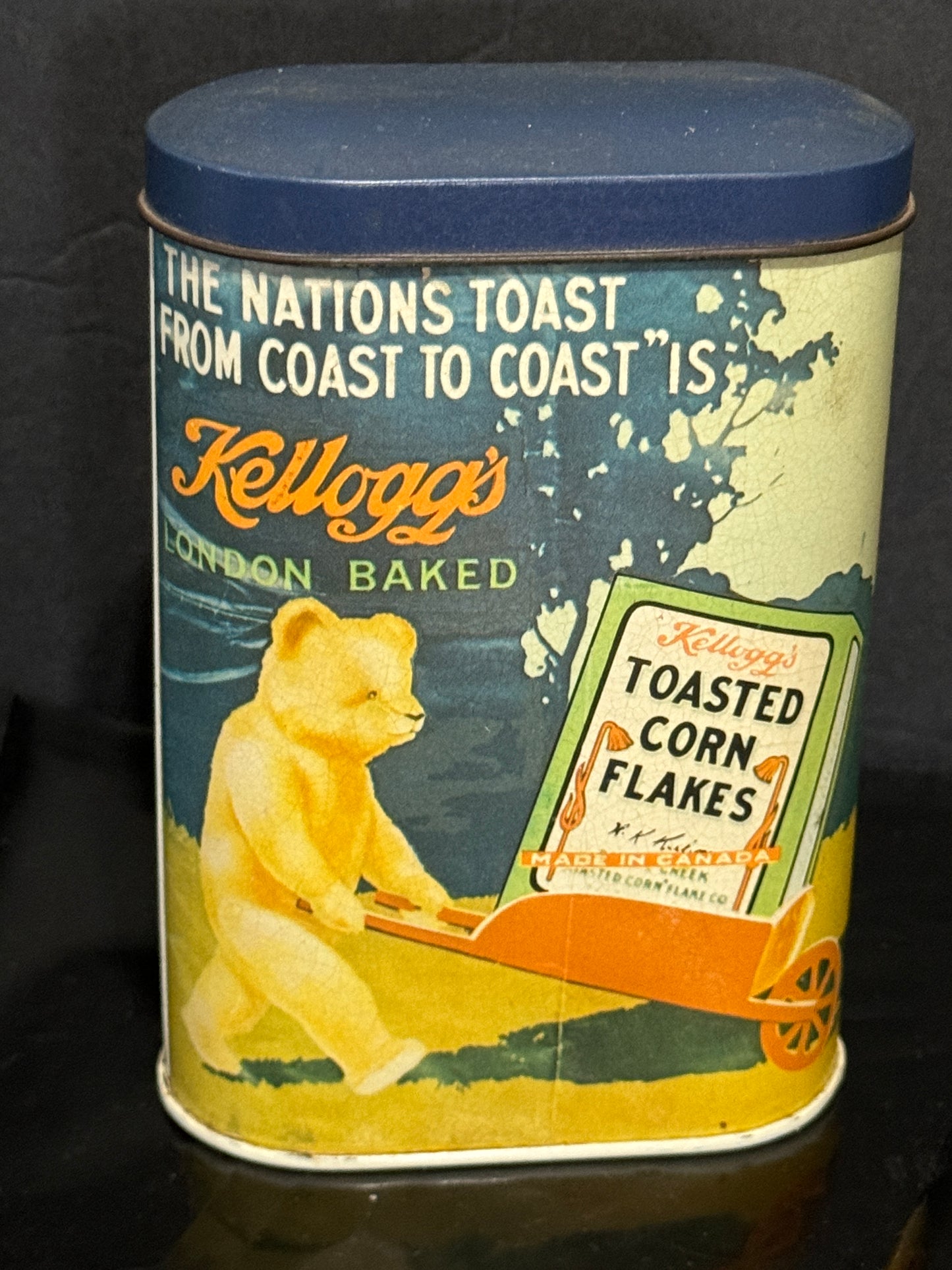 Kellogg’s Corn Flakes Container Tin 1984 Vintage