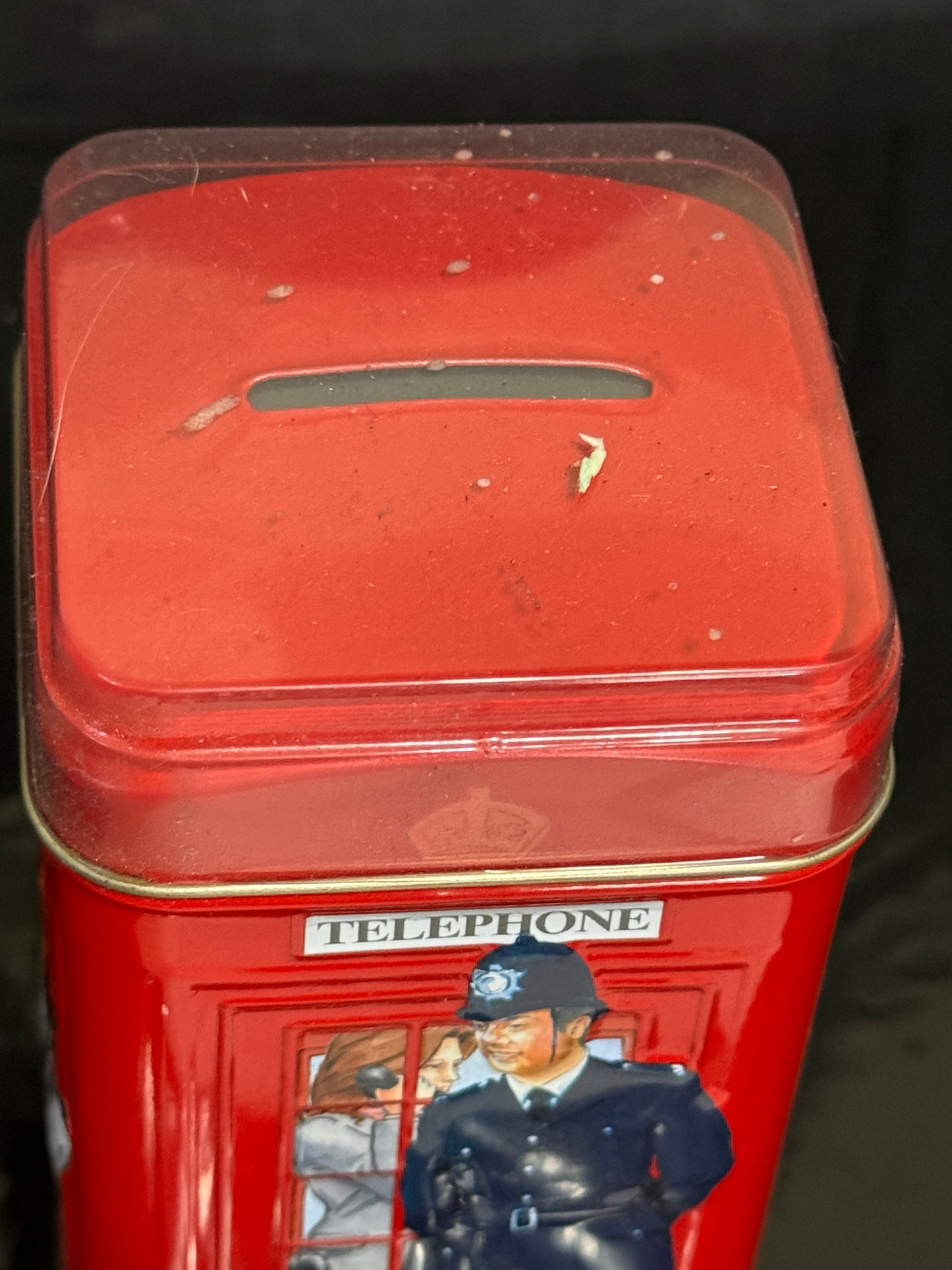 Red British Telephone Booth Tin London England