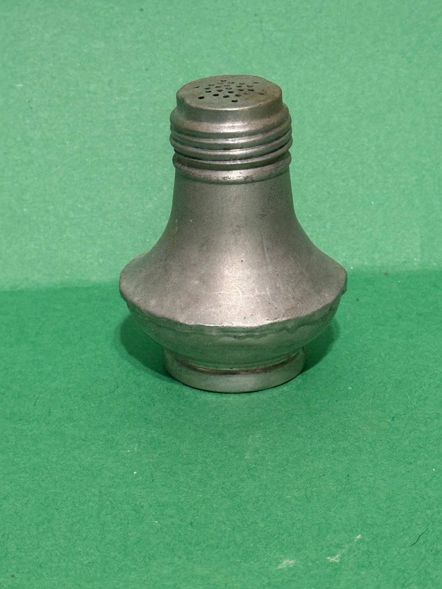 Aluminum Salt Shaker  Twist Top Weighted Bottom Rustic 2.5” Vintage